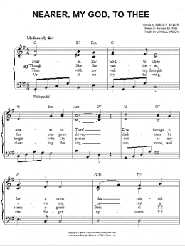 page one of Nearer, My God, To Thee (Easy Piano)