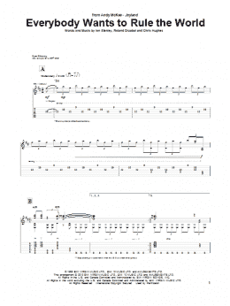 page one of Everybody Wants To Rule The World (Guitar Tab)