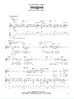 page one of Imagine (Guitar Tab)