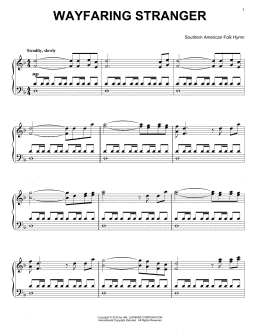 page one of Wayfaring Stranger (Piano Solo)