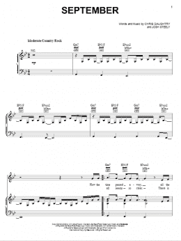 page one of September (Piano, Vocal & Guitar Chords (Right-Hand Melody))