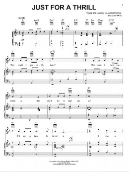 page one of Just For A Thrill (Piano, Vocal & Guitar Chords (Right-Hand Melody))