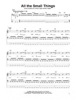 page one of All The Small Things (Bass Guitar Tab)