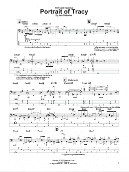 page one of Portrait Of Tracy (Bass Guitar Tab)