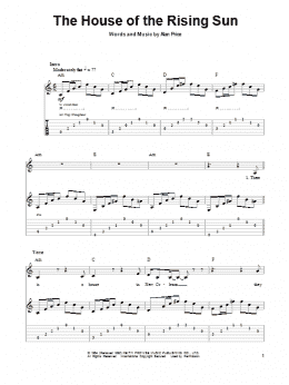 page one of The House Of The Rising Sun (Guitar Tab (Single Guitar))