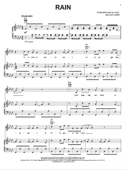 page one of Rain (Piano, Vocal & Guitar Chords (Right-Hand Melody))