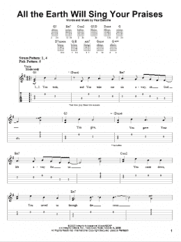 page one of All The Earth Will Sing Your Praises (Easy Guitar Tab)