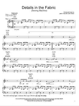 page one of Details In The Fabric (Sewing Machine) (Piano, Vocal & Guitar Chords (Right-Hand Melody))