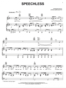 page one of Speechless (Piano, Vocal & Guitar Chords (Right-Hand Melody))