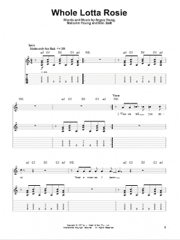 page one of Whole Lotta Rosie (Guitar Tab (Single Guitar))