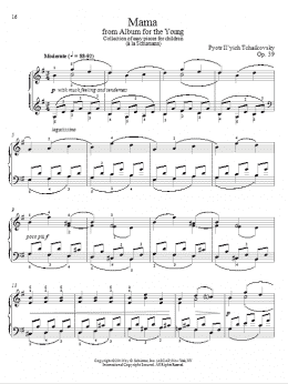 page one of Mama (Piano Solo)