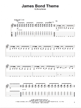 page one of James Bond Theme (Guitar Tab (Single Guitar))