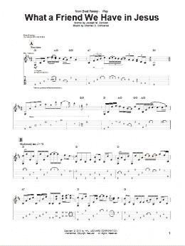 page one of What A Friend We Have In Jesus (Guitar Tab)