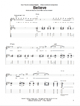 page one of Believe (Guitar Tab)