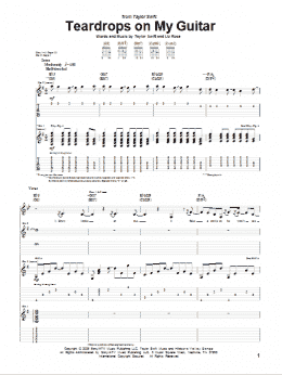 page one of Teardrops On My Guitar (Guitar Tab)