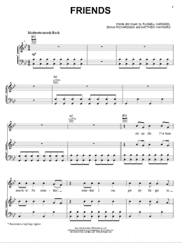 page one of Friends (Piano, Vocal & Guitar Chords (Right-Hand Melody))