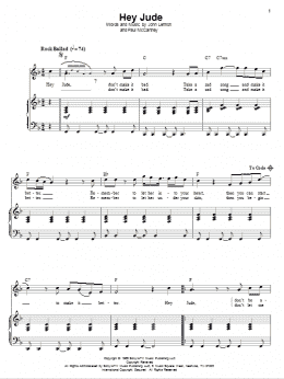 page one of Hey Jude (Piano & Vocal)