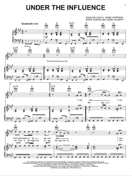 page one of Under The Influence (Piano, Vocal & Guitar Chords (Right-Hand Melody))