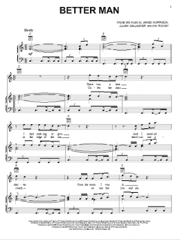 page one of Better Man (Piano, Vocal & Guitar Chords (Right-Hand Melody))