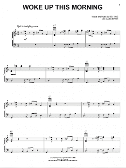 page one of Woke Up This Morning (Piano, Vocal & Guitar Chords (Right-Hand Melody))