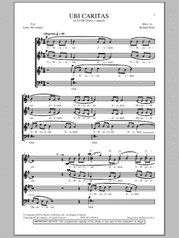 page one of Ubi Caritas (SATB Choir)