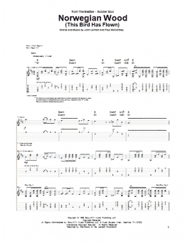 page one of Norwegian Wood (This Bird Has Flown) (Guitar Tab)