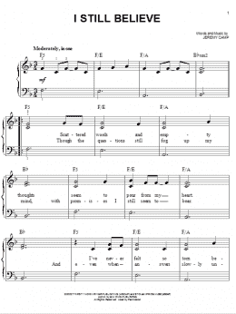 page one of I Still Believe (Easy Piano)