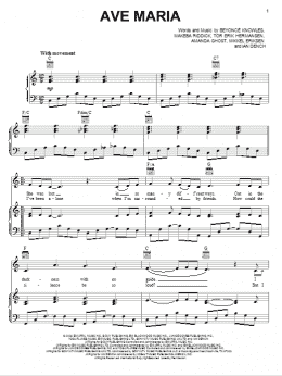 page one of Ave Maria (Piano, Vocal & Guitar Chords (Right-Hand Melody))