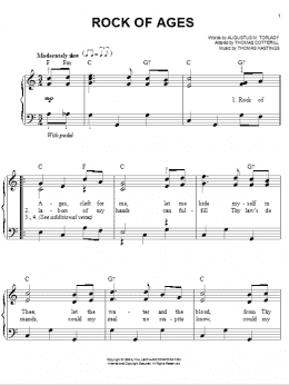 page one of Rock Of Ages (Easy Piano)