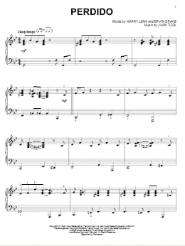 page one of Perdido (Piano Solo)