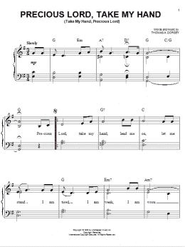 page one of Precious Lord, Take My Hand (Take My Hand, Precious Lord) (Easy Piano)