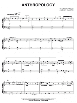 page one of Anthropology (Piano Solo)