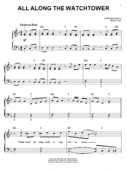 page one of All Along The Watchtower (Easy Piano)