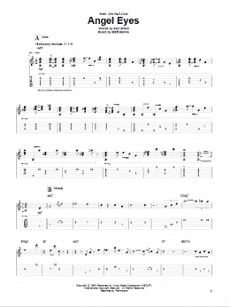 page one of Angel Eyes (Guitar Tab)