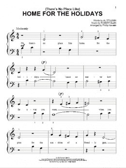 page one of (There's No Place Like) Home For The Holidays (arr. Phillip Keveren) (Beginning Piano Solo)