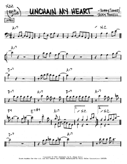 page one of Unchain My Heart (Real Book – Melody & Chords – Bass Clef Instruments)