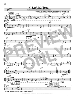 page one of I Mean You (Real Book – Melody & Chords – C Instruments)