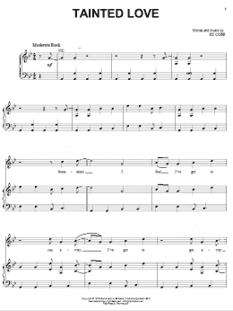 page one of Tainted Love (Piano, Vocal & Guitar Chords (Right-Hand Melody))