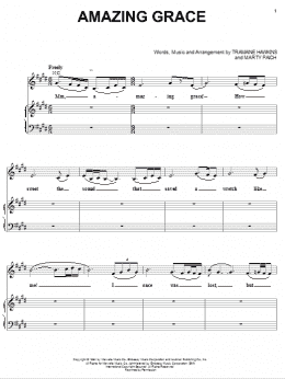 page one of Amazing Grace (Piano, Vocal & Guitar Chords (Right-Hand Melody))