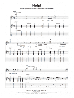 page one of Help! (Guitar Tab (Single Guitar))