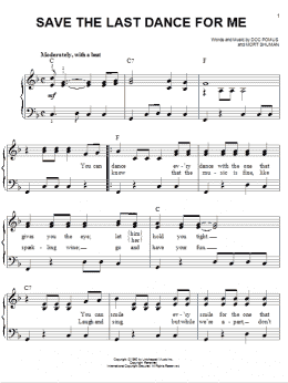 page one of Save The Last Dance For Me (Easy Piano)