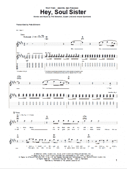 page one of Hey, Soul Sister (Guitar Tab)