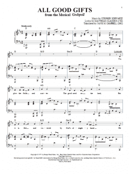 page one of All Good Gifts (Piano & Vocal)