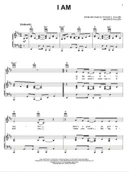 page one of I Am (Piano, Vocal & Guitar Chords (Right-Hand Melody))