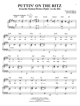 page one of Puttin' On The Ritz (Piano & Vocal)