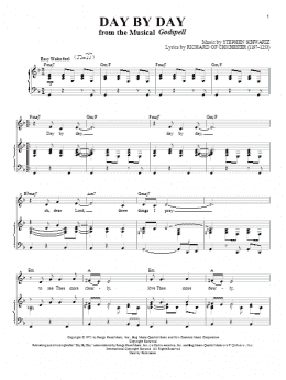 page one of Day By Day (from Godspell) (Piano, Vocal & Guitar Chords (Right-Hand Melody))