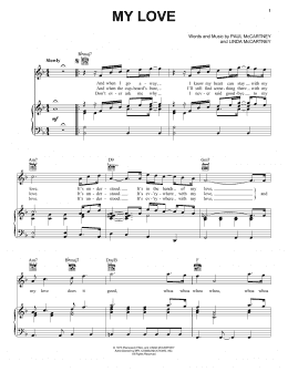 page one of My Love (Piano, Vocal & Guitar Chords (Right-Hand Melody))