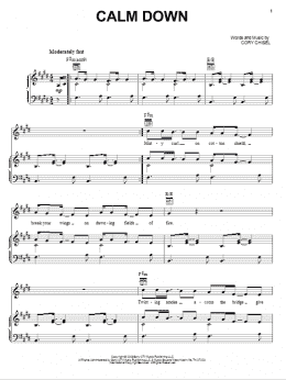 page one of Calm Down (Piano, Vocal & Guitar Chords (Right-Hand Melody))