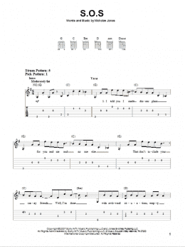 page one of S.O.S. (Easy Guitar Tab)