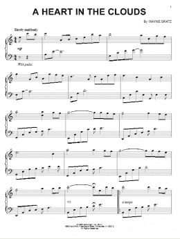 page one of A Heart In The Clouds (Piano Solo)